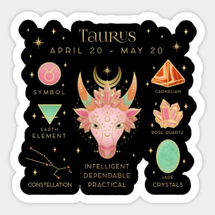 Crystal Zodiac Taurus Collage Sticker